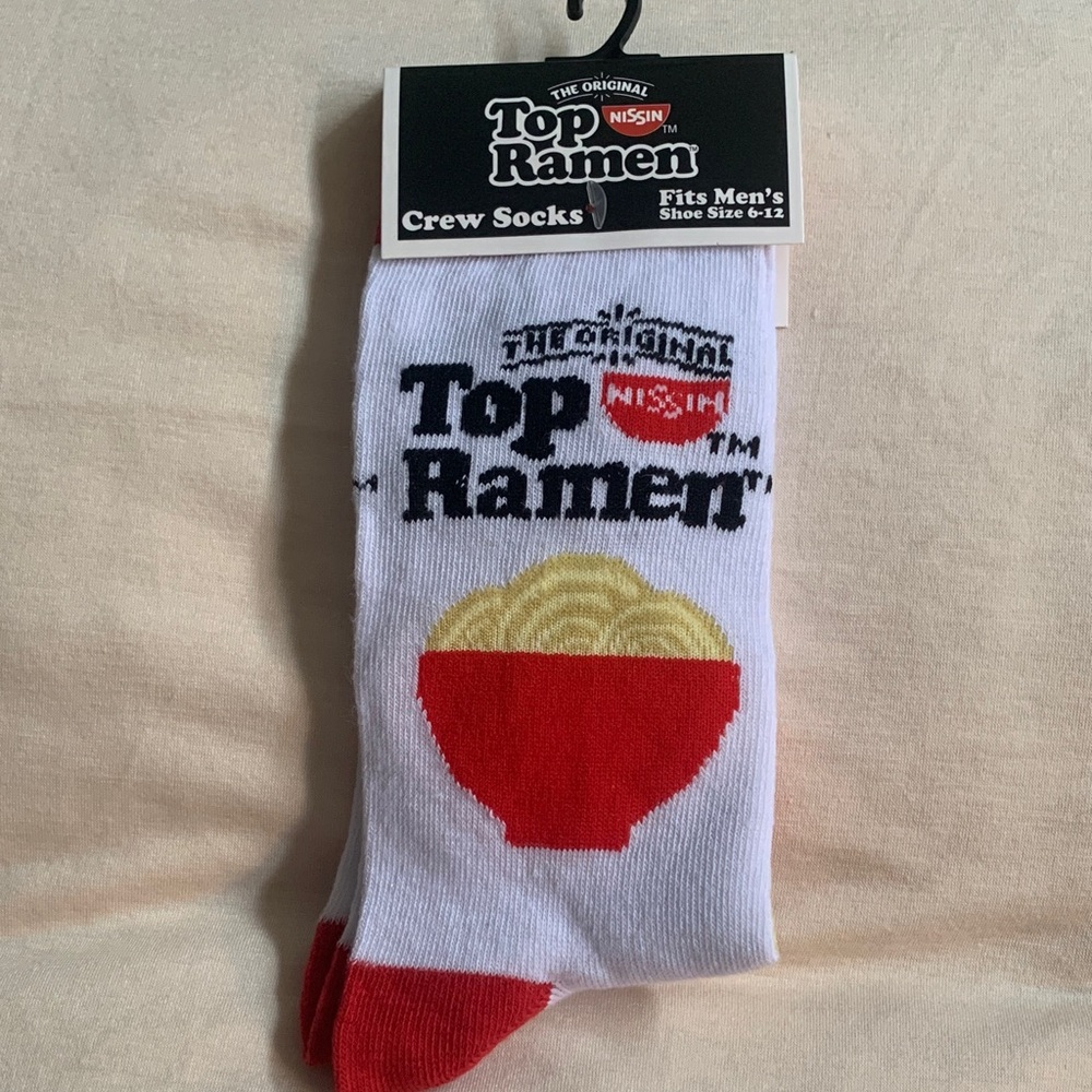 Men's Crew Socks - White and Red